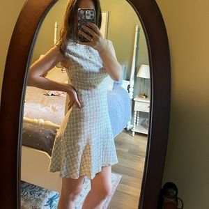 Loft petite black and white check dress